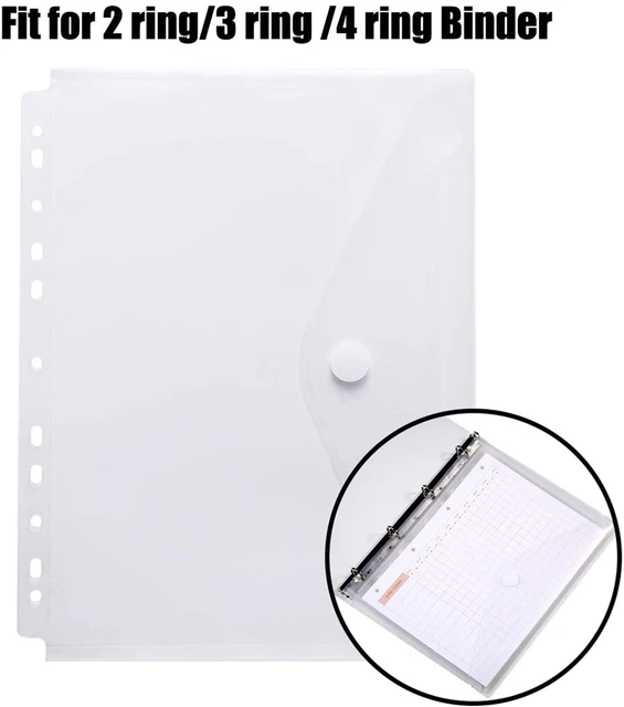 Binder Pockets, 3-Hole Punched, 9.25 x 11, Clear, 5/Pack