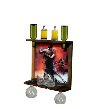 

Wall Art Picture Wooden Wine Rack Bottle Organizer Holders Beer Whiskey Bottle Bar Home Party Kitchen Salon Accessory