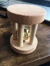 De Madera Juguetes masticables para loro con Bell por aves loros de juguete sonajero juguetes para morder de hámster