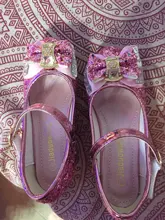 Shoes Flower Glitter High-Heel Pink Silver Girls Princess Kids Casual Children for Knot