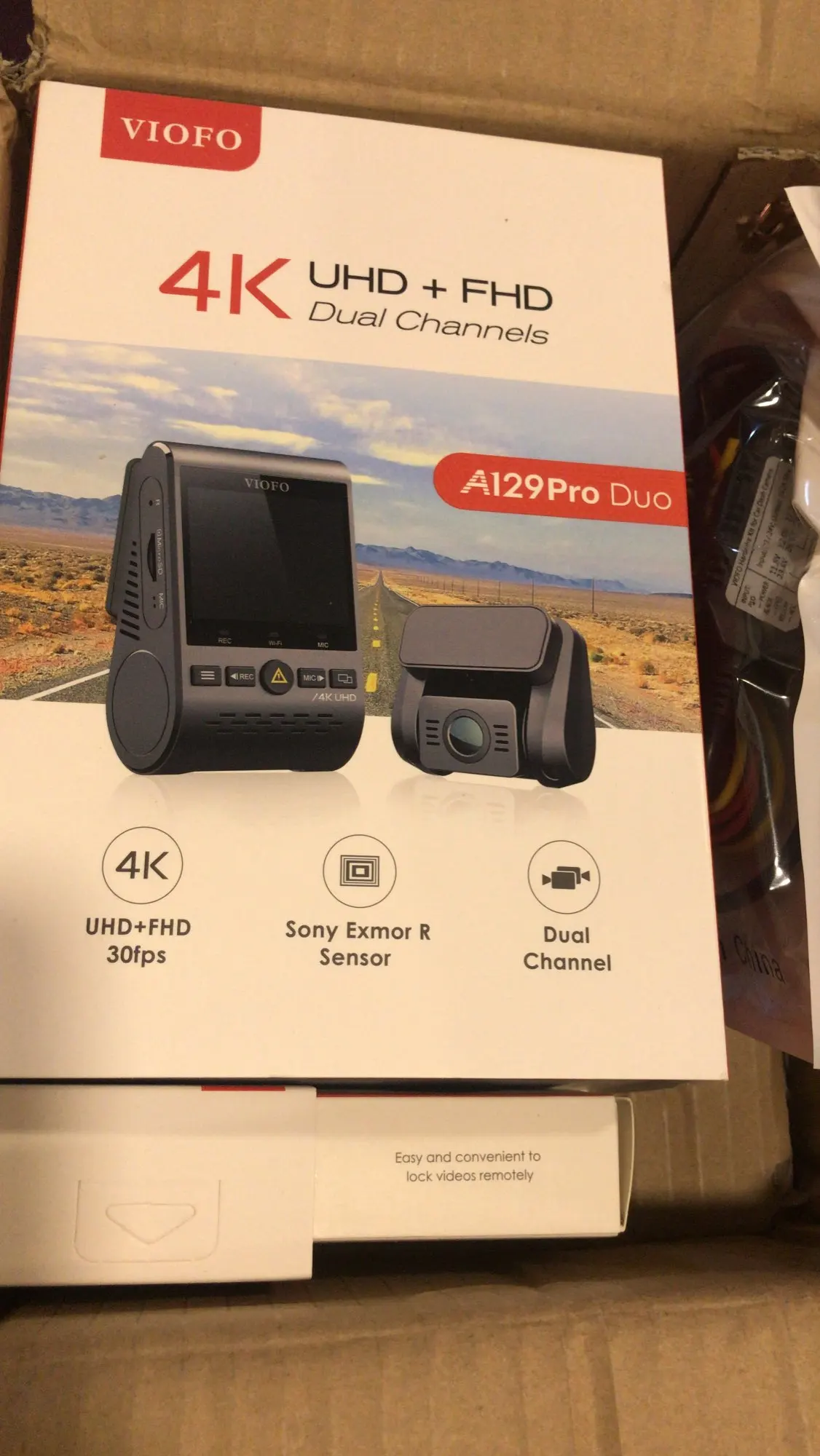 مراجعة كاميرا VIOFO A129 Pro Dash Cam 4k DVR GPS كاميرا الرؤية الأمامية والخلفية