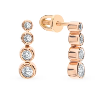 

Gold earrings with diamonds sunlight sample 585