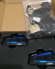 2 uds Lexin B4FM de 4-vias  Bluetooth intercomunicador para casco de motocicleta auriculares manos libres inalámbrico cascos intercomunicadores moto música con FM radio y DSP tecnologia de cancelación de ruido