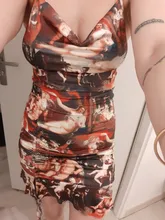 Vestido de primavera-verano fruncido sin mangas,