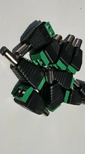 Adaptador de enchufe macho para CCTV, luz LED de un solo color, 12V, 2,1x5,5mm, cc, 10 uds.