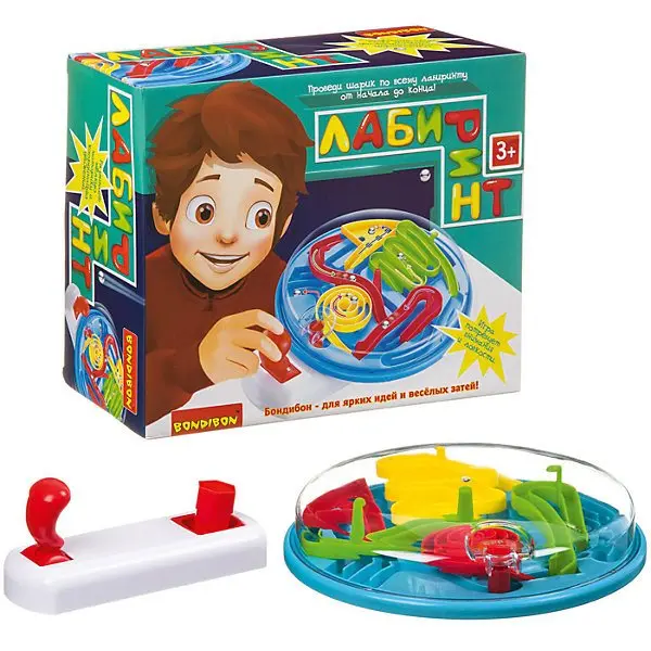Настольная игра Bondibon "Лабиринт", с джойстиком(круглое поле