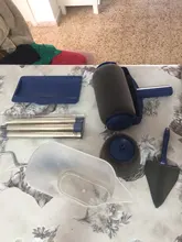 Juego de Herramientas para rodillo de pintura artesanal, para uso doméstico, mango decorativo de pared, Edger flocado, pincel de pintura con costura