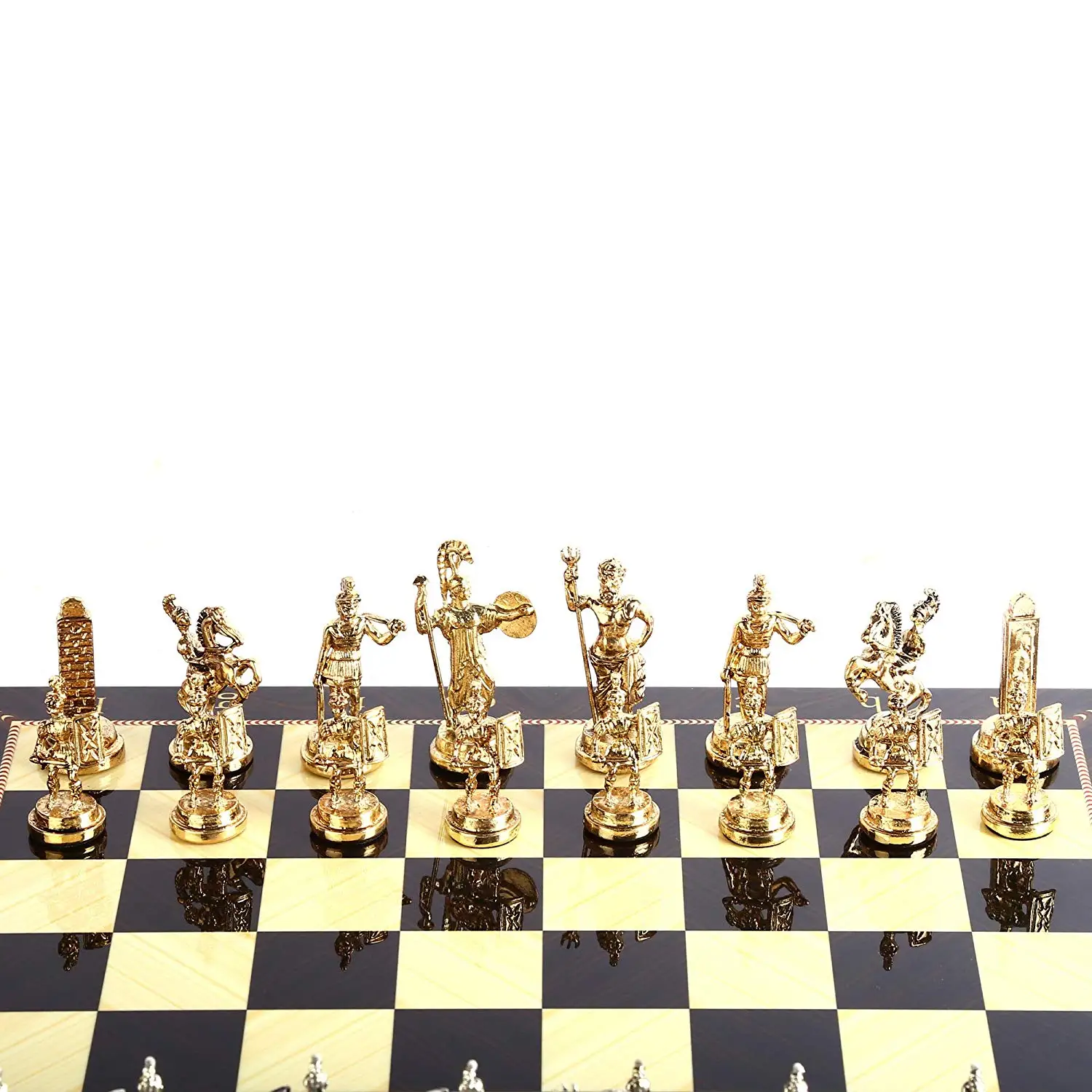 (Without Board) Historical Handmade Rome Figures Metal Chess Pieces Big  Size King 4 inc (Only Pieces)