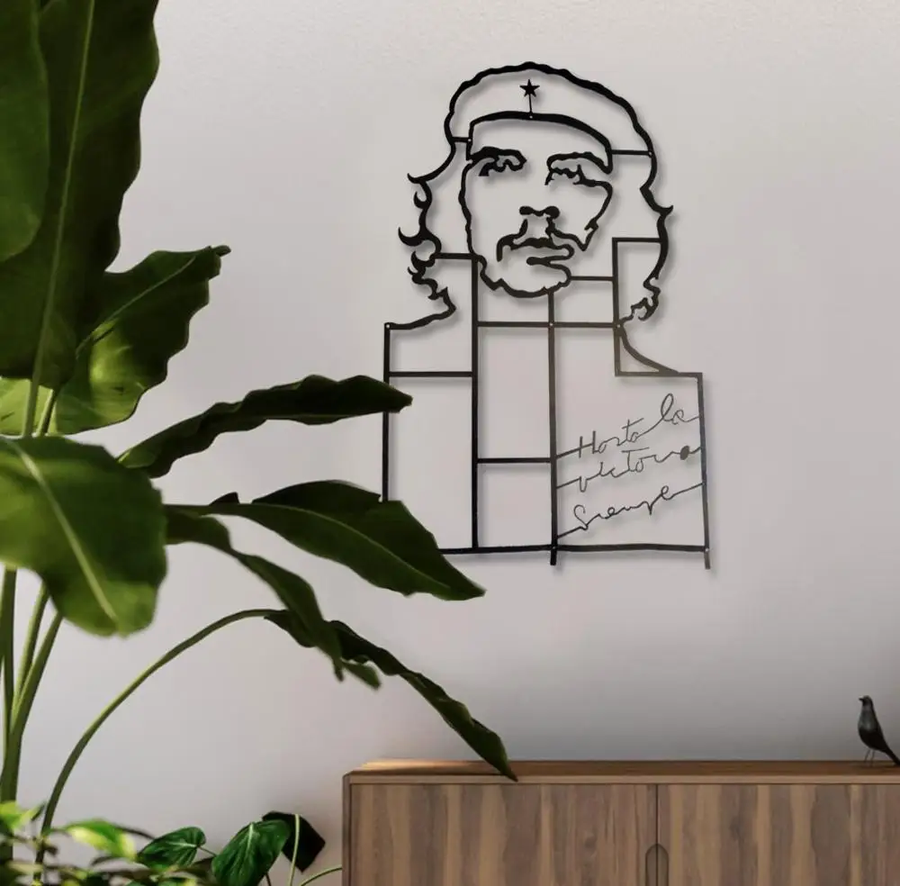 Che Metal Wall Decor Metal Wall Art Decor 3D Metal Sculpture Metal Wall Decor for Home Office Bedroom Living Room Outdoor Decora