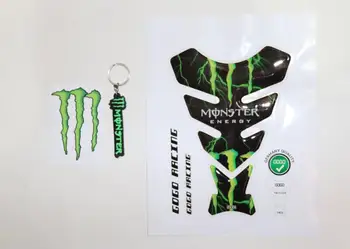 

Monster Energy Motorcycle Tank Pad 21x15cm Monster Key chain + Sticker Gift