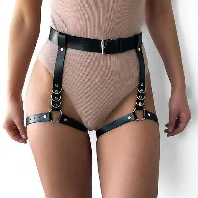 Sexy Elastic Body Bondage Leather Bustier Cage Belt Suspenders Straps Body Belts wrap belt