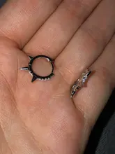 ROXI 100% de Plata de Ley 925 Punk remache pequeño pendientes de aro abierto Cubic Zirconia pendientes para las mujeres joyería de moda regalos