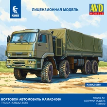  1/43 Russian KAMAZ 6560 Truck Model Kit Soviet Union Plastic Car Model Toys For Adult's Collection Gifts 1435AVD 
