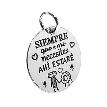 

Pendant 925 Sterling silver m sheet smooth 20mm. Oxidized phrase [AB5488GR] -Customizable-RECORDING INCLUDED IN THE PRICE