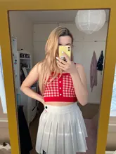 Simple Tops Camis Buttons Club Spaghetti Knitting Plaid HELIAR Sexy Women Solid Ladies