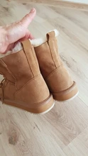 Ankle-Boots Warm-Shoes Maroon INOE Real-Sheepskin Waterproof Winter Women Suede Fur 