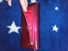 DICIHAYA-Billetera de piel genuina con doble cremallera para mujer, cartera de mano roja con patrón de cocodrilo