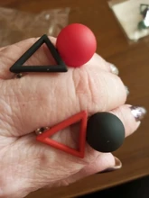 Pendientes de tuerca triangulares grandes y largos de acrílico para mujer, joyería de moda