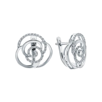

Silver earrings with cubic zirconia sunlight sample 925