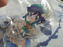 Genshin-llavero con Base acrílica de 11 estilos, Base para llavero, regalo para seguidores, Genshin Impact Zhongli Diluc Venti Paimon