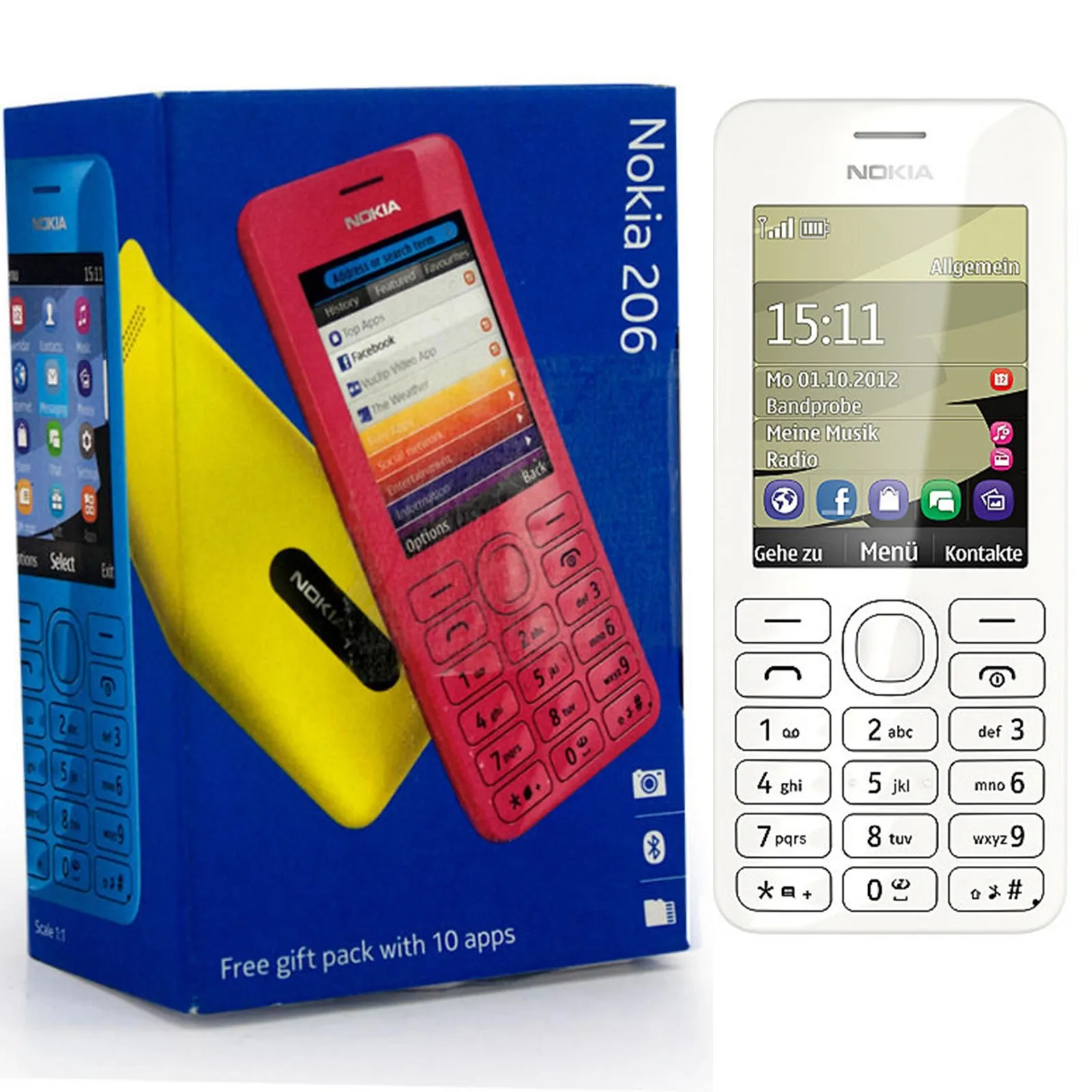 Nokia Asha 206 2060-White- | Мобильные телефоны и аксессуары