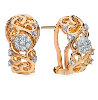 

Gold earrings with diamonds sunlight sample 585