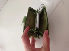 Billetera de cuero genuino para hombre y mujer, billetera pequeña Rfid, tarjetero, monedero rojo