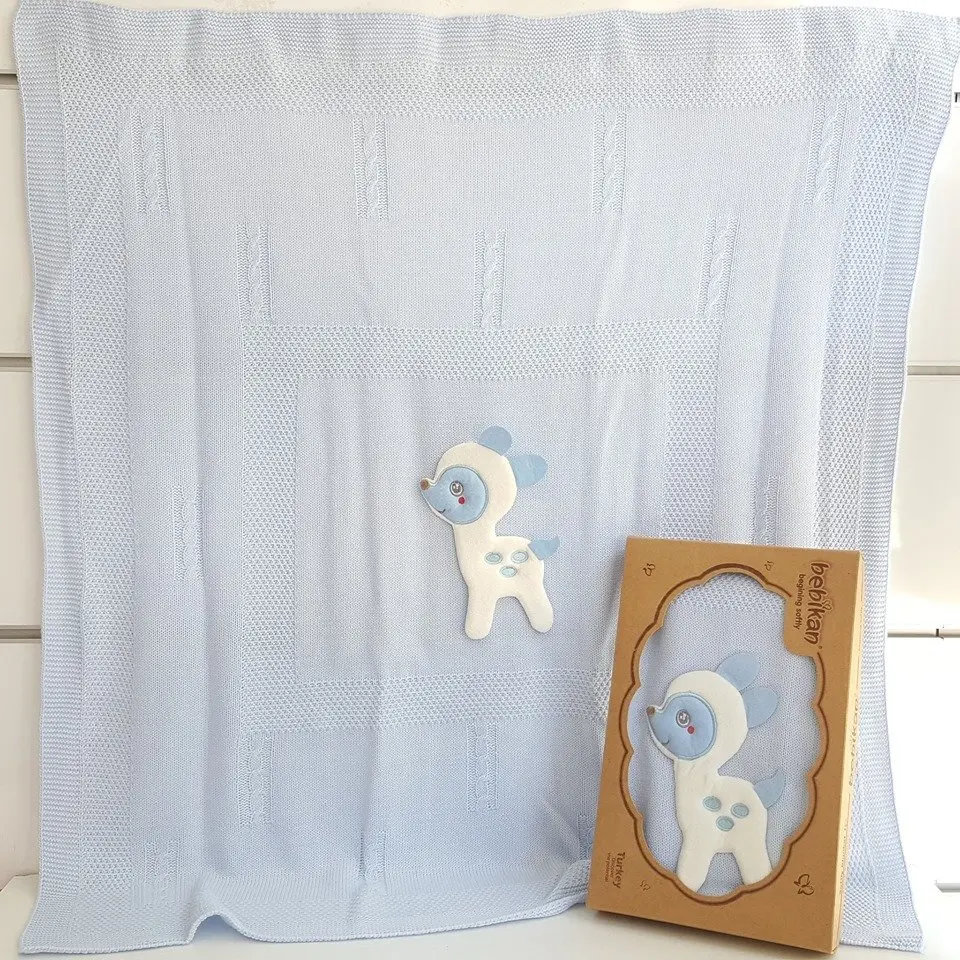 

Gazelle Blue Knitwear Mesh Blanket (90x90 cm)