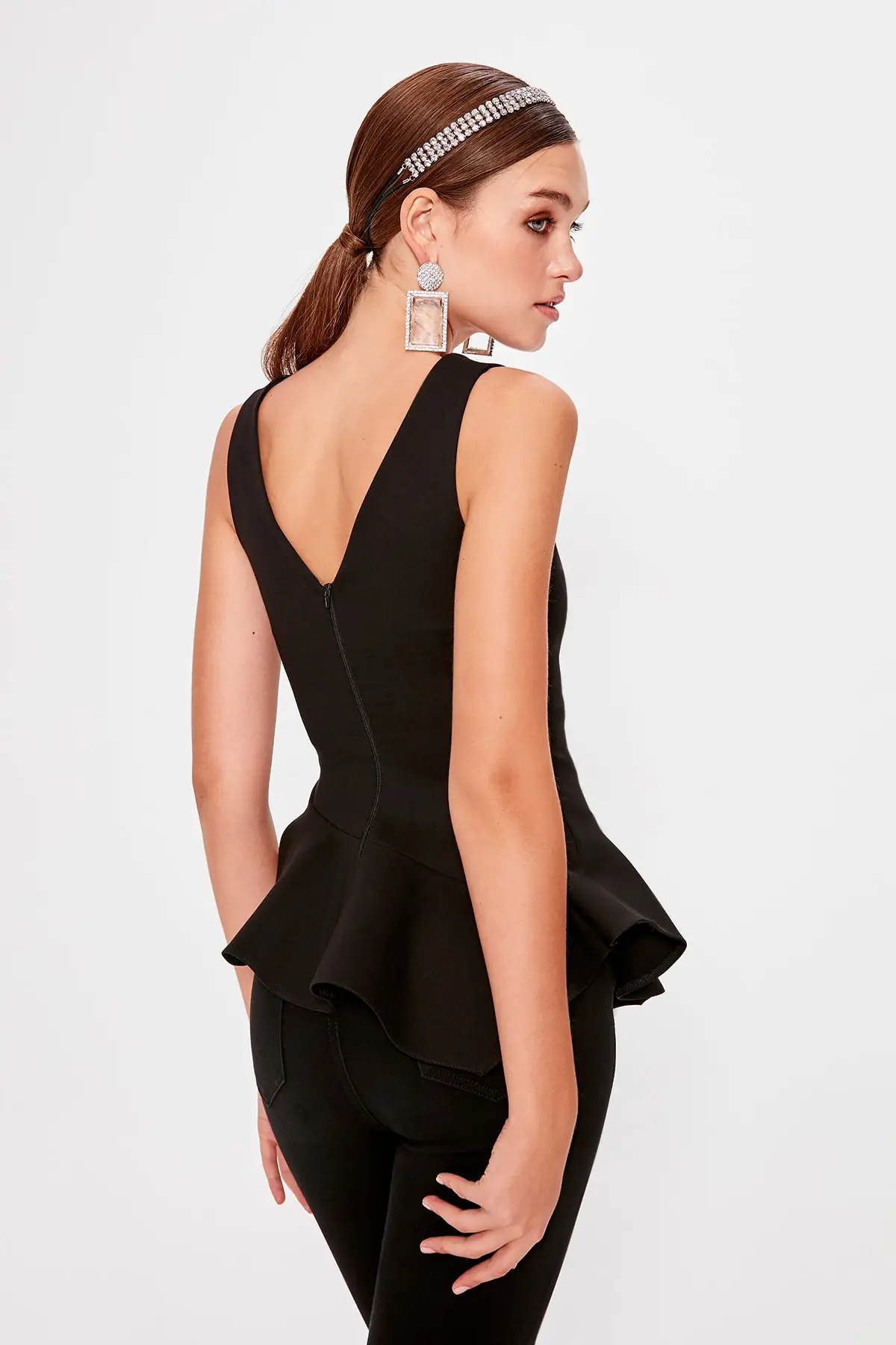 A размер изелин Trendyol Peplum деталь Bluz TPRAW20BZ0343