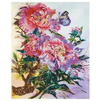 

Av-489 set for embroidery with beads 'abris art' 'Chinese piony', 31*38 cm