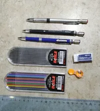 Juego de lápices mecánicos de 2,0mm, lápices automáticos 2B Con recargas de plomo de Color/negro para dibujo, escritura, elaboración, boceto de arte