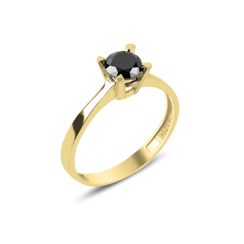 

Silver 925 Sterling Black Zircon Engagement Ring