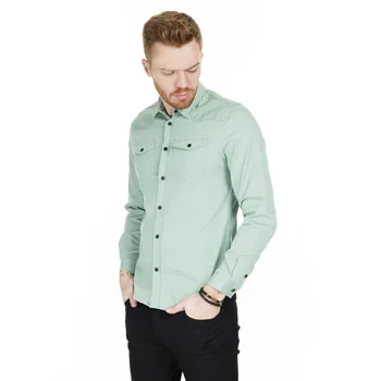 

Buratti Pockets Detail Straight Male High Quality Long Sleeve Slim Fit Business Casual Shirt Men's Cotton Dress Shirts Elegant Youth Goods