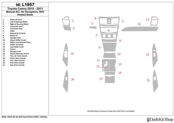 

Interior lining for Toyota Camry 2010-2011. Set L1957.