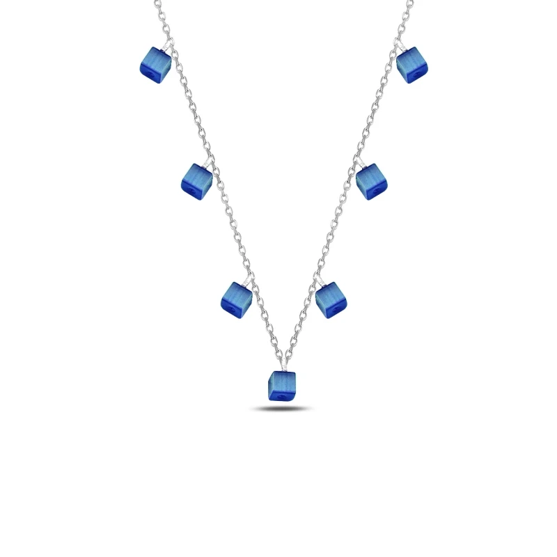 

Silver 925 Sterling Dangle Cube Necklace