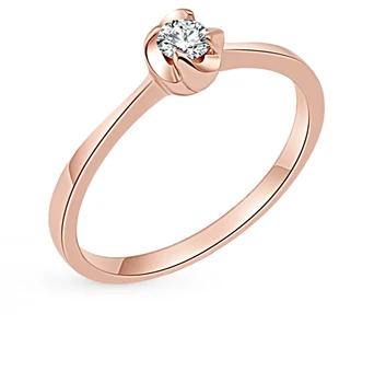 

Gold ring with diamonds sunlight sample 585