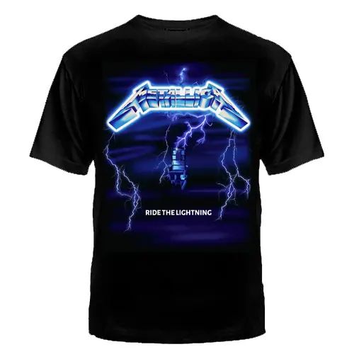 ФУТБОЛКА &quotMETALLICA&quot RIDE THE LIGHTNING серия вечная музыка шелкография хлопок качество