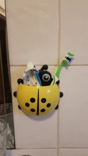 Toothbrush-Holder Rack Hanging-Organizer Suction-Cup Ladybug Bathroom-Accessories Wall-Mount