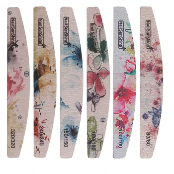 

CYSHMILY 10PCS/Set Washable Nail File Disinfectable printing Flower Nail sanding strip Nail double sided file polishing strip