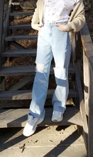 Pantalones vaqueros de talla grande para mujer, Jeans para novio, y2k, de cintura alta, rasgados para mamá, 2021