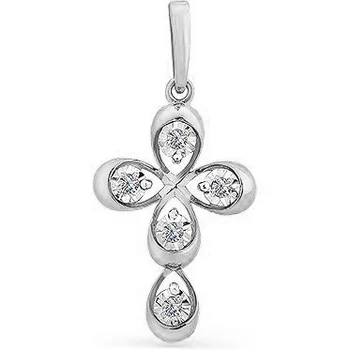 

Master brilliant cross with 5 white gold diamonds