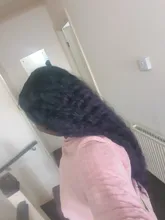 Bella-Peluca de Cosplay de 28 pulgadas, pelo sintético rizado, mezcla de morado, Azul, Negro, encaje sintético largo, peluca fiesta, Cosplay diario