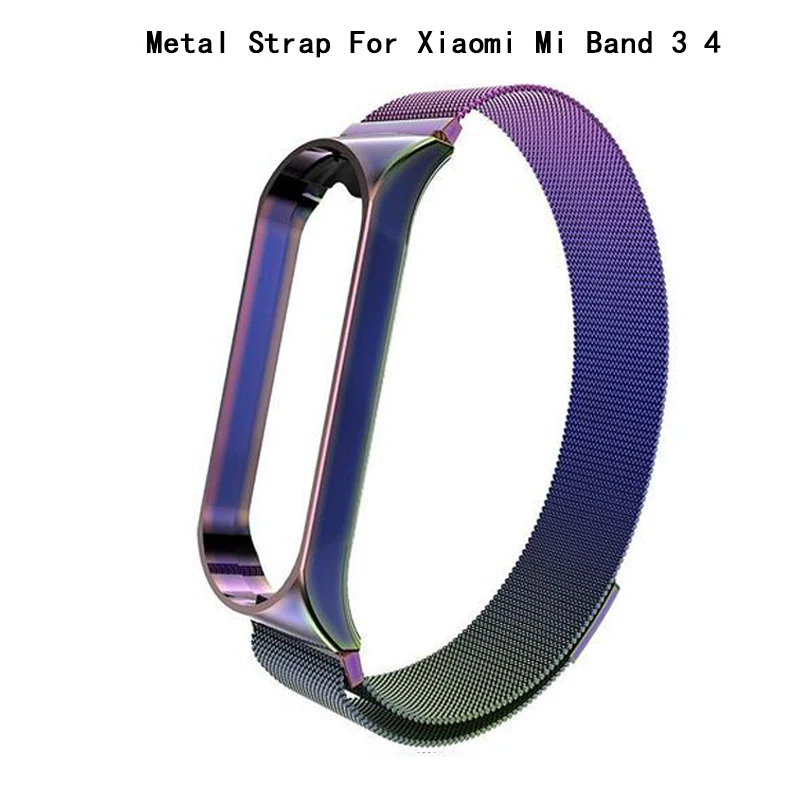 Умный браслет на запястье, ремешок для Xiaomi mi, ремешок на запястье 3, 4, mi Band 4, 3, металлический браслет, ремешок на запястье из нержавеющей стали - Цвет: Mi Band 3 4