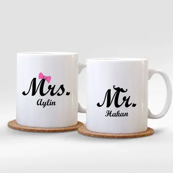 

Personalized Dual Mr. & Mrs. White Mug Cup-001