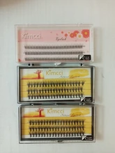 Kimcci-pestañas postizas con efecto 3D, extensiones de pestaña de visón, suaves y naturales, individuales, volumen ruso