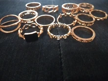 Tocona 15 unids/set, Virgen María Anillos de oro para mujer corazón manos de Fátima Anillos Cruz hoja geométrica Kольцо de joyería 7056