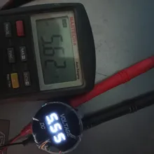 Voltímetro Digital para motocicleta, voltímetro Digital con pantalla LED, resistente al agua, Mini DC5V-48V redondo