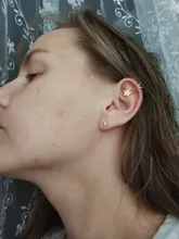VKME-pendientes de estrella de oro sin Piercing para mujer y hombre, pendientes de Clip para la oreja de cartílago falso Simple, joyería con Clip