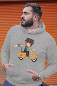 

Angemiel Wear İ Love Scooter Gray Men 'S Hooded Sweatshirt
