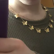 Modyle-collar con colgante de mariposa para mujer, joyería con diamantes de imitación brillantes, llamativo, gargantilla de cristal, para regalo